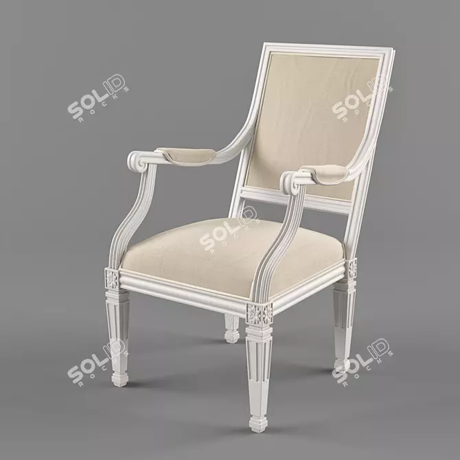 Elegant Louis Chair 3D model image 1