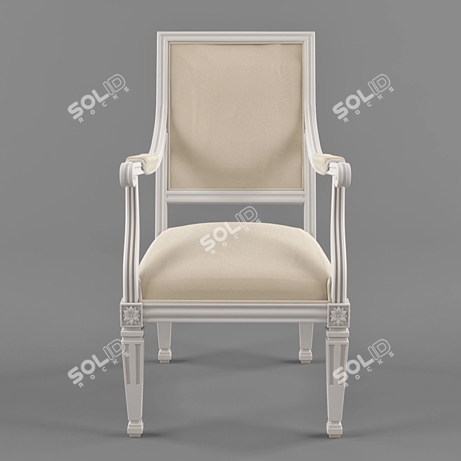 Elegant Louis Chair 3D model image 2