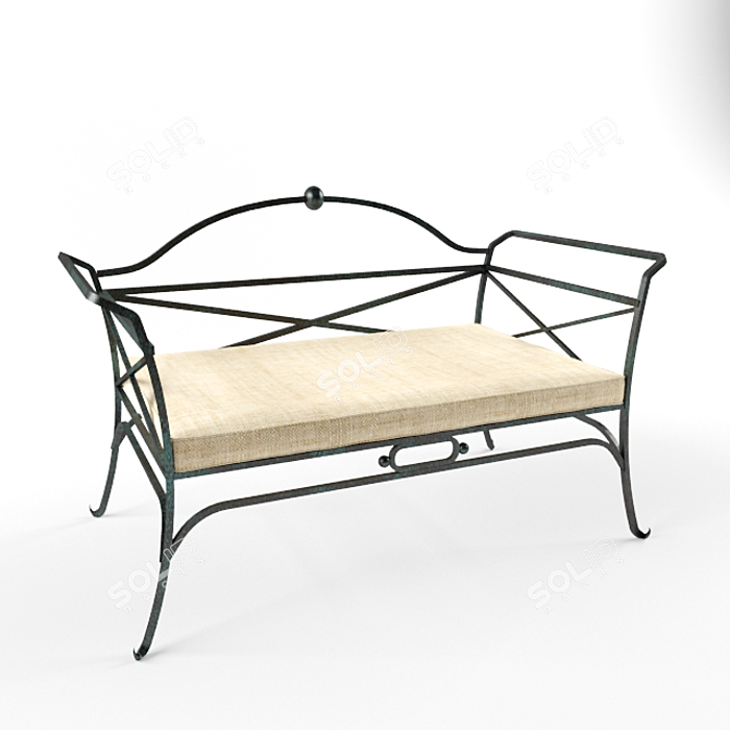 Custom Wrought Iron Couch 3D model image 1