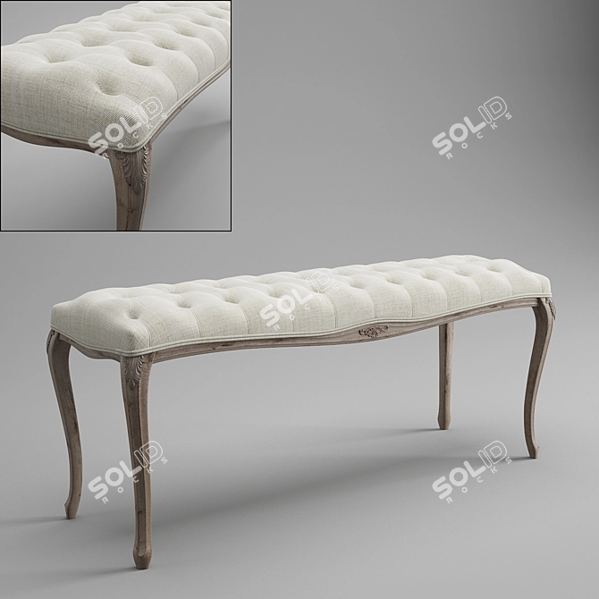 Elegant Vintage Bench 3D model image 1