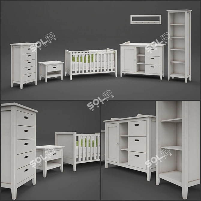 Dreamland Kids Bed Set 3D model image 1