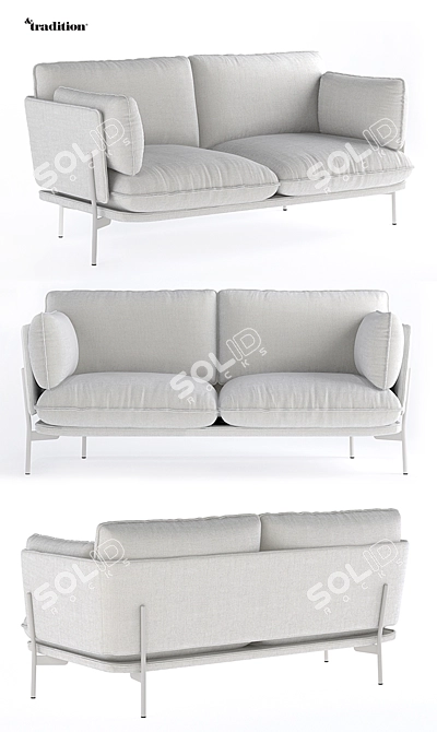 Andtradition Cloud 2 Seater Sofa: Sleek and Comfortable 3D model image 1