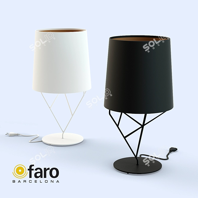 Elegance in Contrast: FARO TREE Table Lamp 3D model image 1