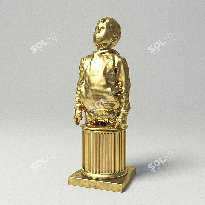 Golden Boy Statue 3D model image 1