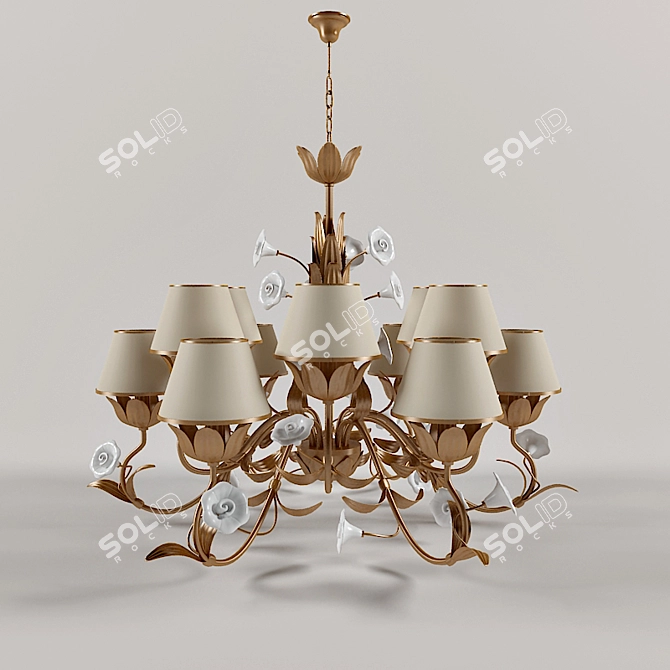 Elegant Crystal Chandelier 3D model image 1