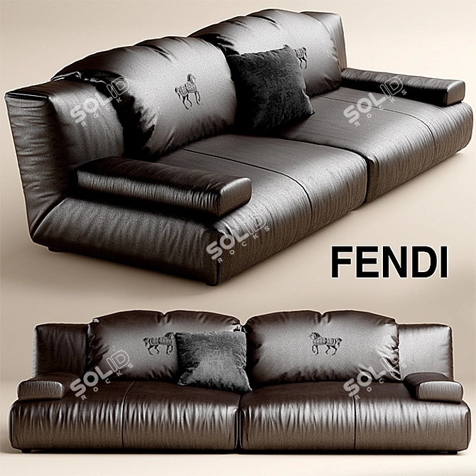 Luxurious FENDI CASA Agadir Sofa 3D model image 2