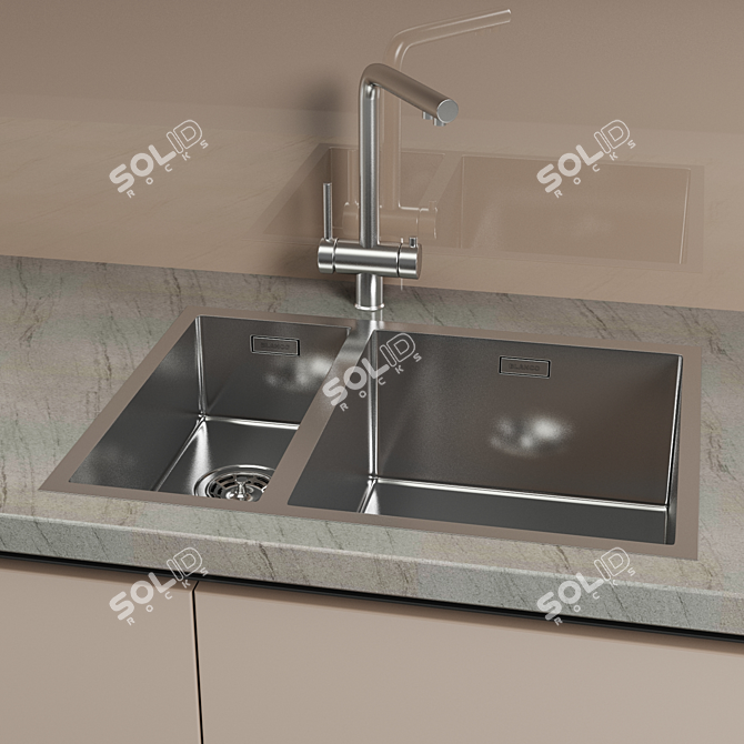 Blanco CLARON 340/180-IF: Sleek & Functional 3D model image 2