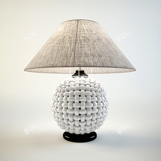 Braided Wicker Design Lamp 3D model image 1