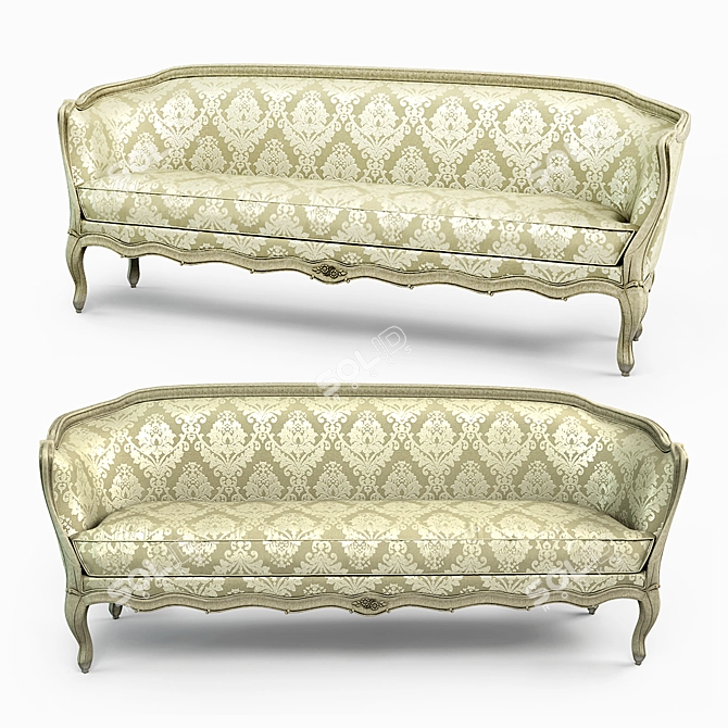 Charming Provence Style Sofa 3D model image 1