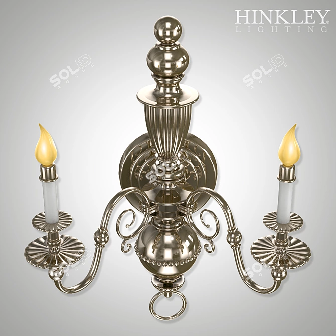 Hinkley Cambridge Antique Nickel Wall Sconce 3D model image 2