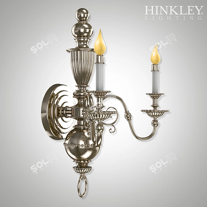 Hinkley Cambridge Antique Nickel Wall Sconce 3D model image 3