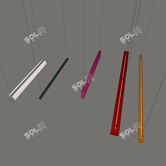 Sleek LED Light Fixture 3D model image 2