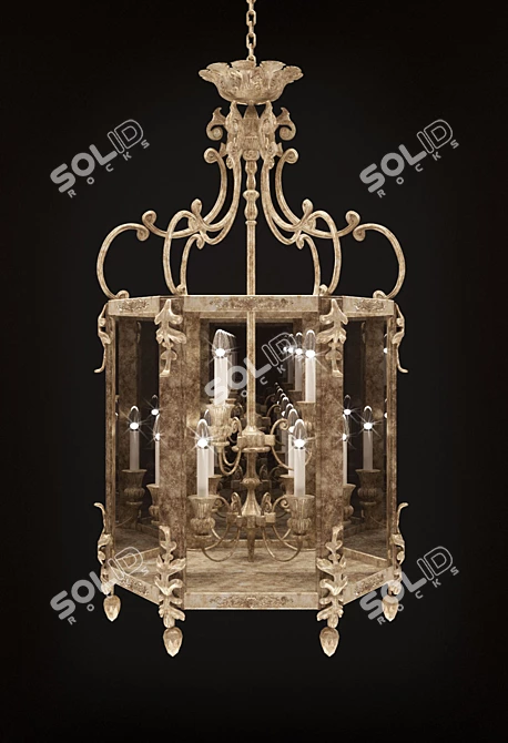 Elegant Hanging Lantern- BadariLighting 3D model image 1