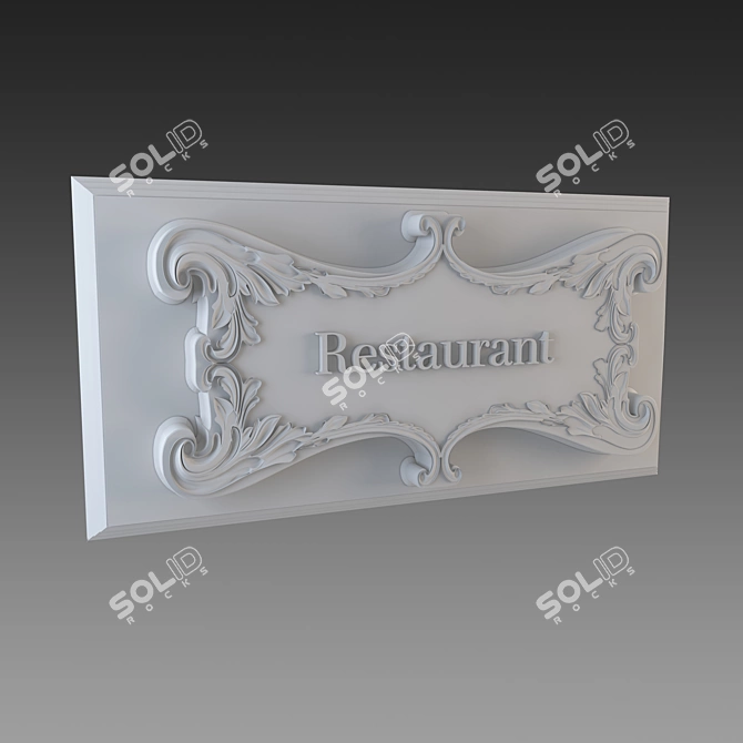 Elegant Decorative Plate 3D model image 1