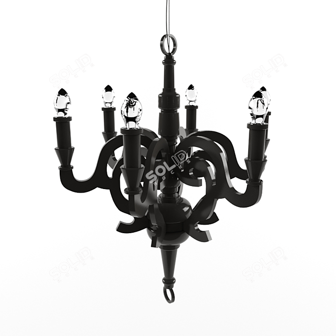  Elegant Spiral Chandelier 3D model image 1