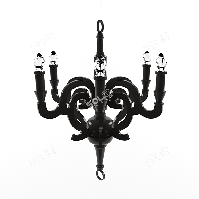  Elegant Spiral Chandelier 3D model image 2