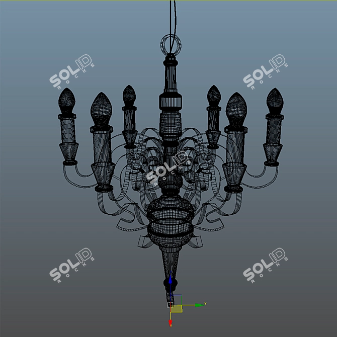  Elegant Spiral Chandelier 3D model image 3