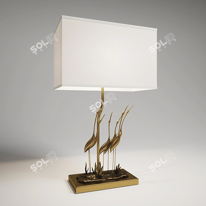 Graceful Crane Lamp 3D model image 1