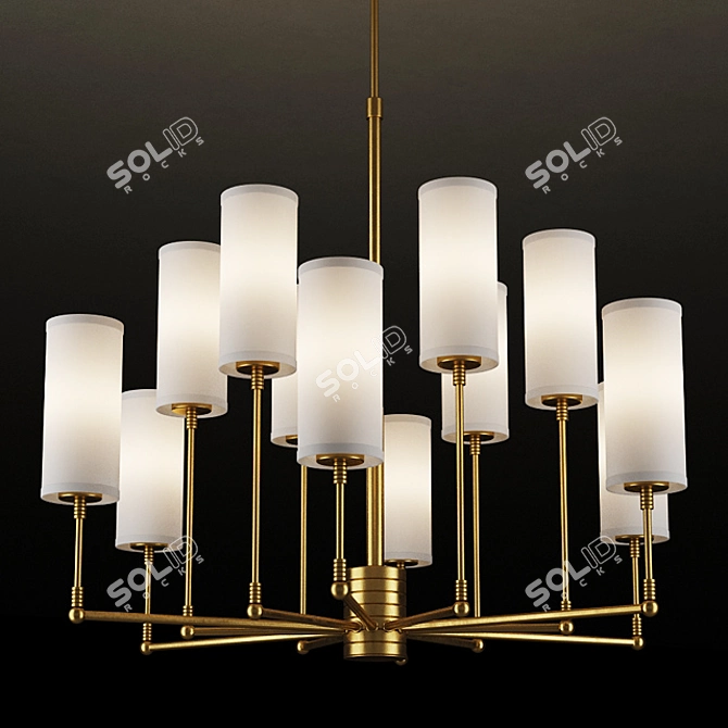 Elegant BRASS Clarence Chandelier 3D model image 1