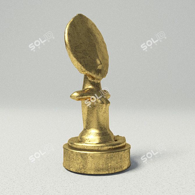 Ancient Idol Golden Statue 3D model image 2