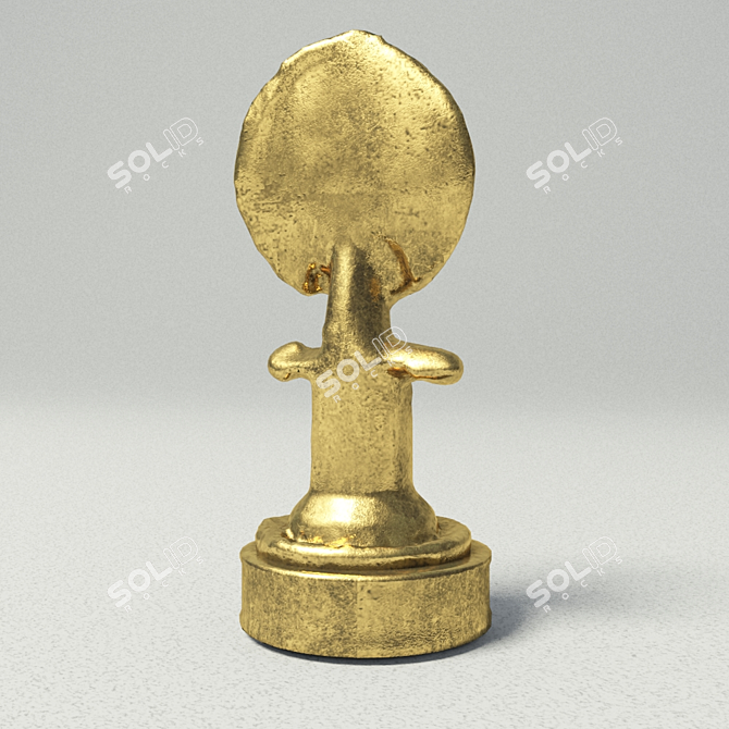 Ancient Idol Golden Statue 3D model image 3