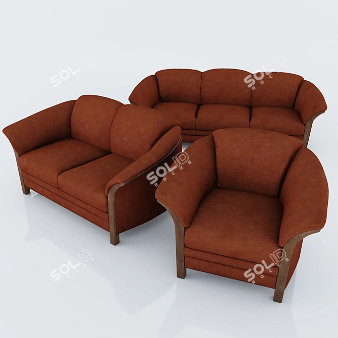 Modern Bremen Sofa Set 3D model image 1