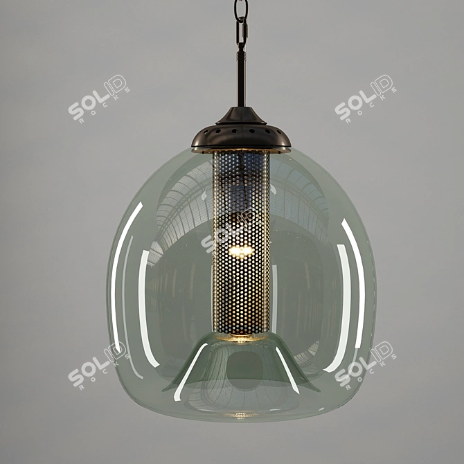 Elegant Glass Bernoulli Pendant 3D model image 1