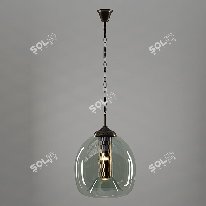 Elegant Glass Bernoulli Pendant 3D model image 2