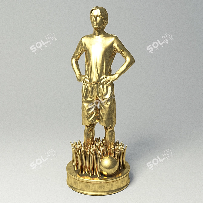 Footballer Figurine 3D model image 1