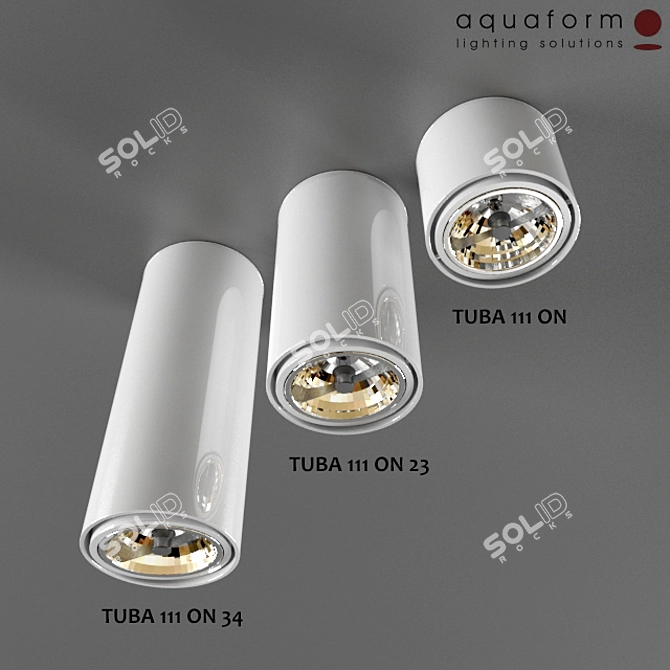 Sleek Tuba 111 Lamp Trio 3D model image 1