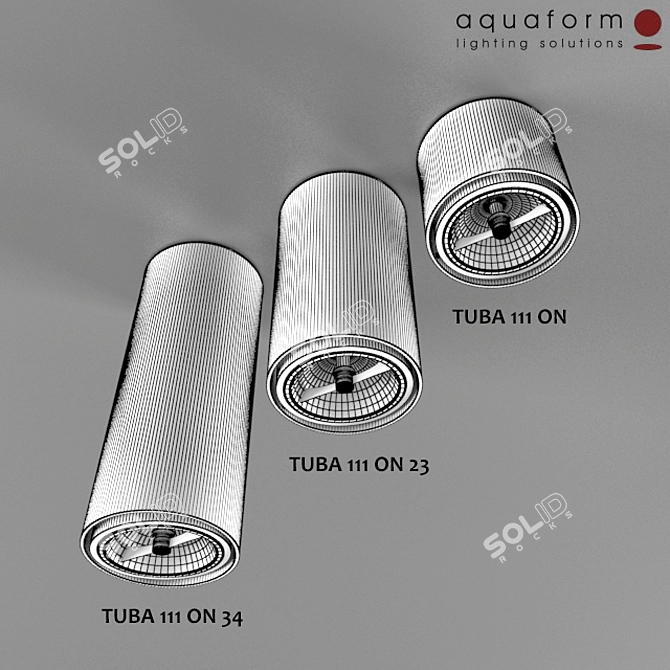 Sleek Tuba 111 Lamp Trio 3D model image 2