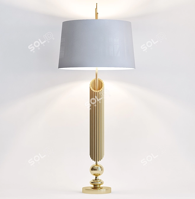 Elegant Brass Component Lamp 3D model image 1