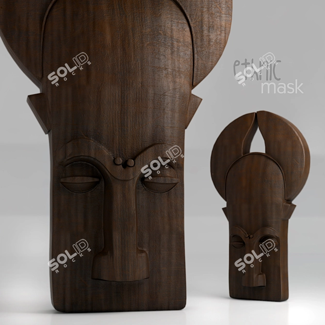 African Style Ritual Mask 3D model image 1