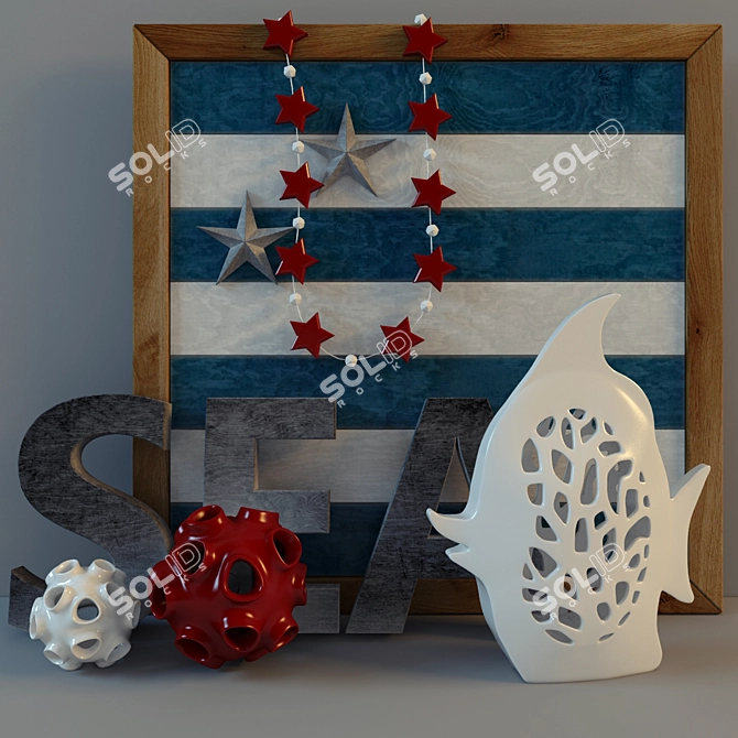 Nautical-Inspired Decor Set 3D model image 1