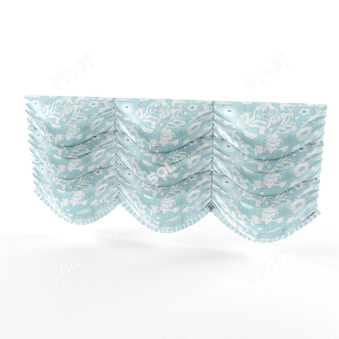 Blue Curtain: Elegant Window Décor 3D model image 1