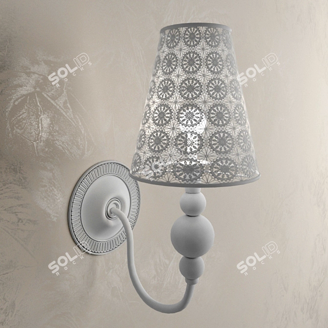 Ethereal Lace: Delicate Shabby Chic Lampshade 3D model image 1