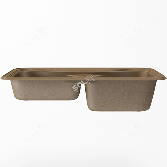 Florentina Crete 860: Dual Bowl Inset Sink 3D model image 2