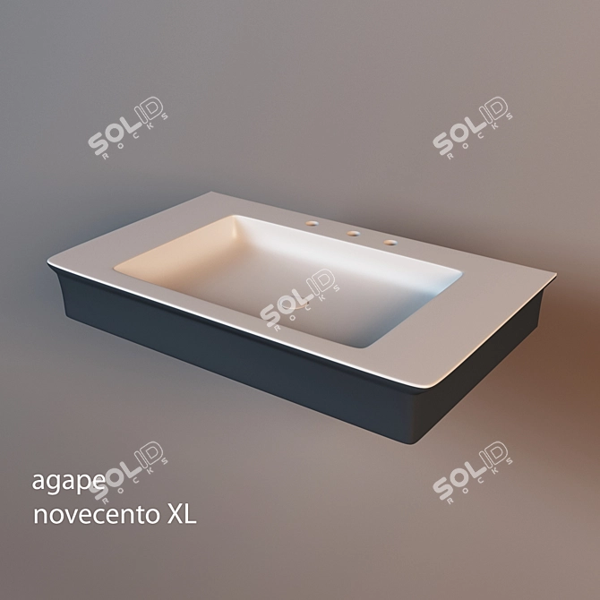 Agape NovecentoXL Two-toned Enamel Basin 3D model image 1