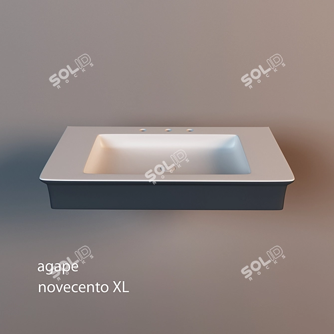 Agape NovecentoXL Two-toned Enamel Basin 3D model image 2