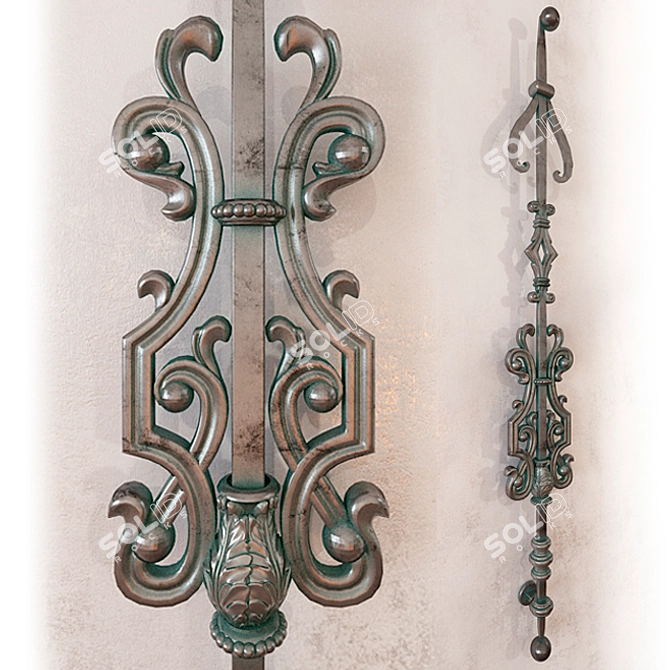 Title: Custom-Forged Balustrade 3D model image 1