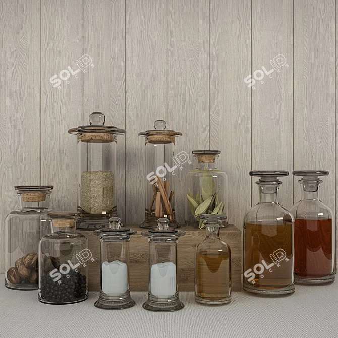 Modern Kitchen Set 3D model image 1