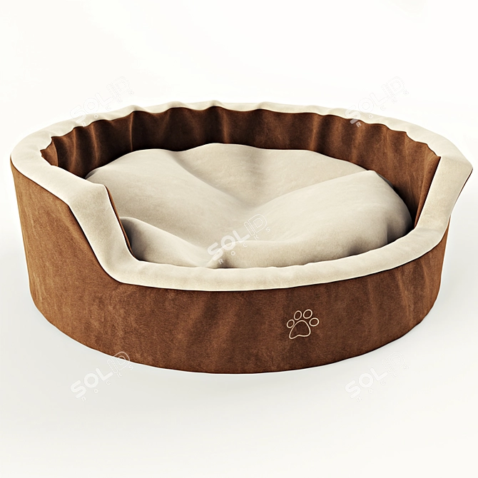 Cozy Cat Bed: 40cm Sleeping Diameter 3D model image 1