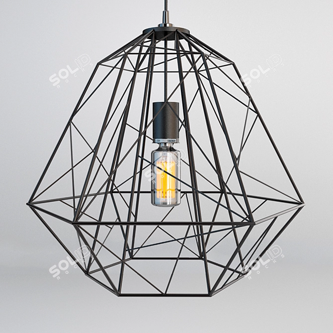 Modern Black Pendant Light 3D model image 1