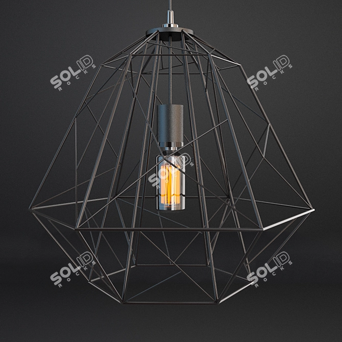 Modern Black Pendant Light 3D model image 2