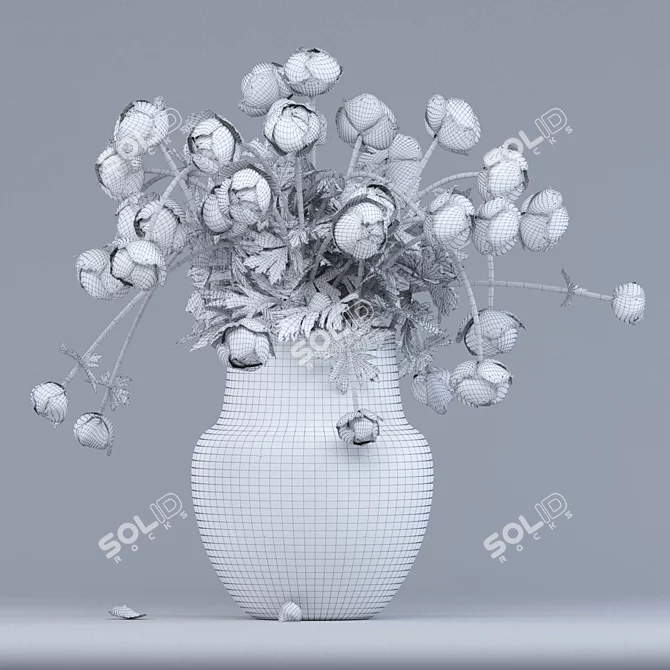 Globe Blossom Bouquet 3D model image 2