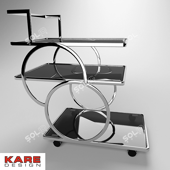 Elegant Art Deco Tray Table 3D model image 1