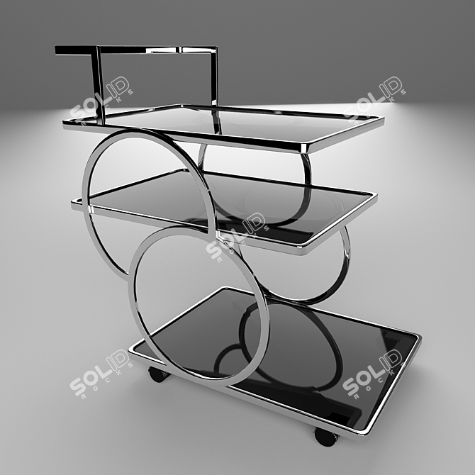 Elegant Art Deco Tray Table 3D model image 2