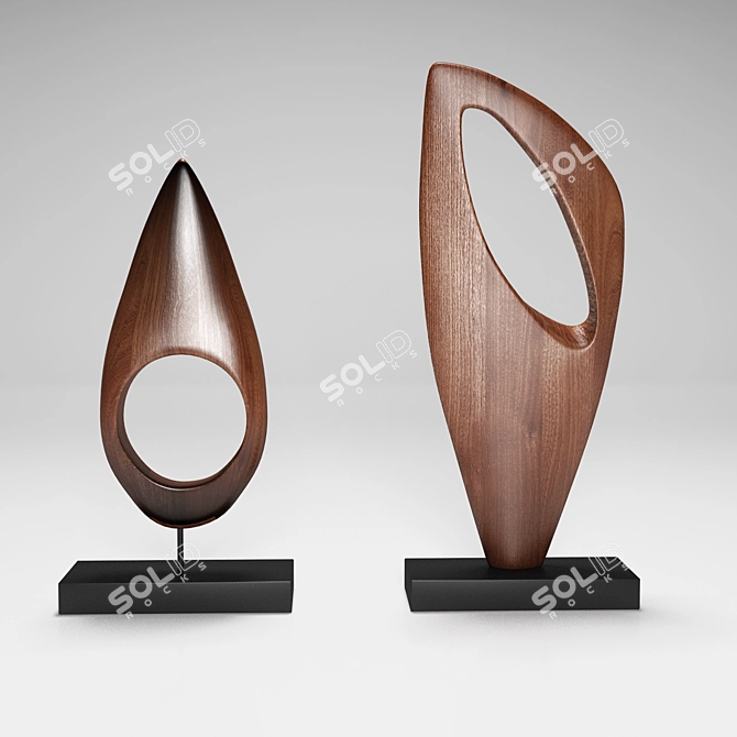 Elegant Sculpture Set: Tear Drop & Refine 3D model image 1