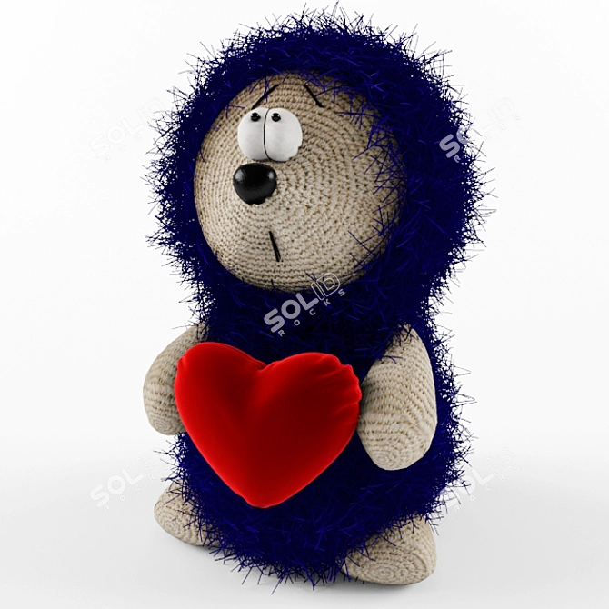 Heartfelt Hedgehog: Crocheted Cuteness 3D model image 1