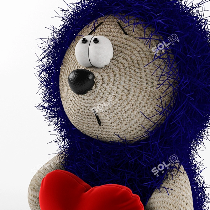 Heartfelt Hedgehog: Crocheted Cuteness 3D model image 2